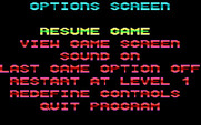 Revenge of Defender for IBM PC/Compatibles - Main game menu.