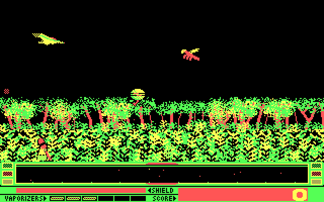 Revenge of Defender IBM PC/Compatibles Screenshot: Start of the second level.