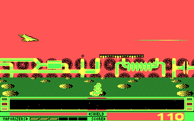 Revenge of Defender IBM PC/Compatibles Screenshot: The start of the fourth level.