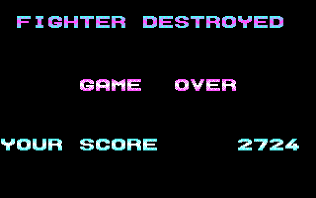 Revenge of Defender IBM PC/Compatibles Screenshot: Game over.