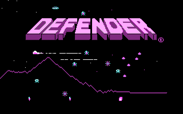 Revenge of Defender IBM PC/Compatibles Screenshot: Title screen 1.