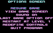 Revenge of Defender for IBM PC/Compatibles - The main game menu.