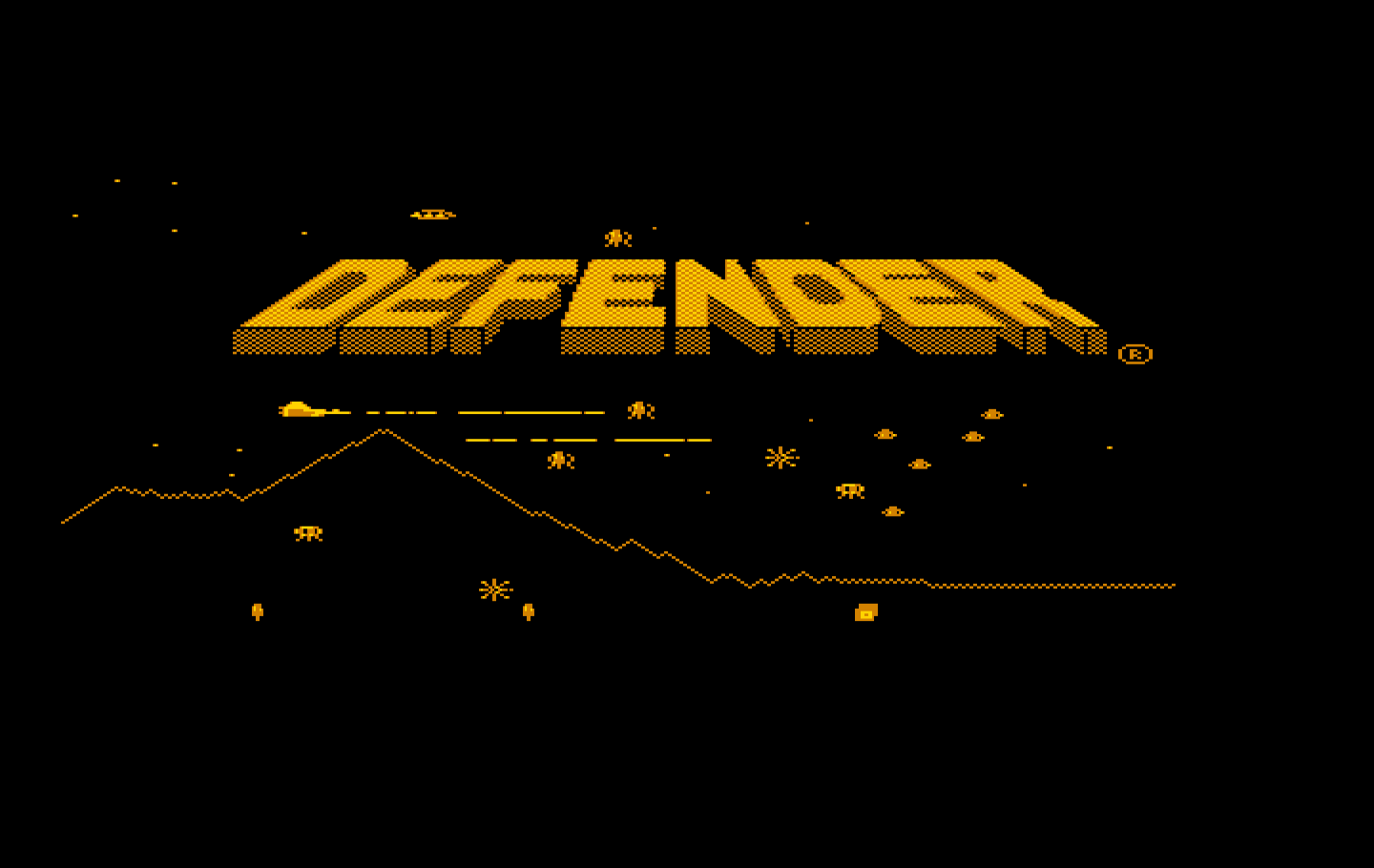 Revenge of Defender IBM PC/Compatibles Screenshot: Title screen 1.