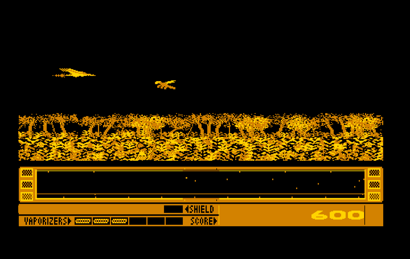 Revenge of Defender IBM PC/Compatibles Screenshot: The start of level two...