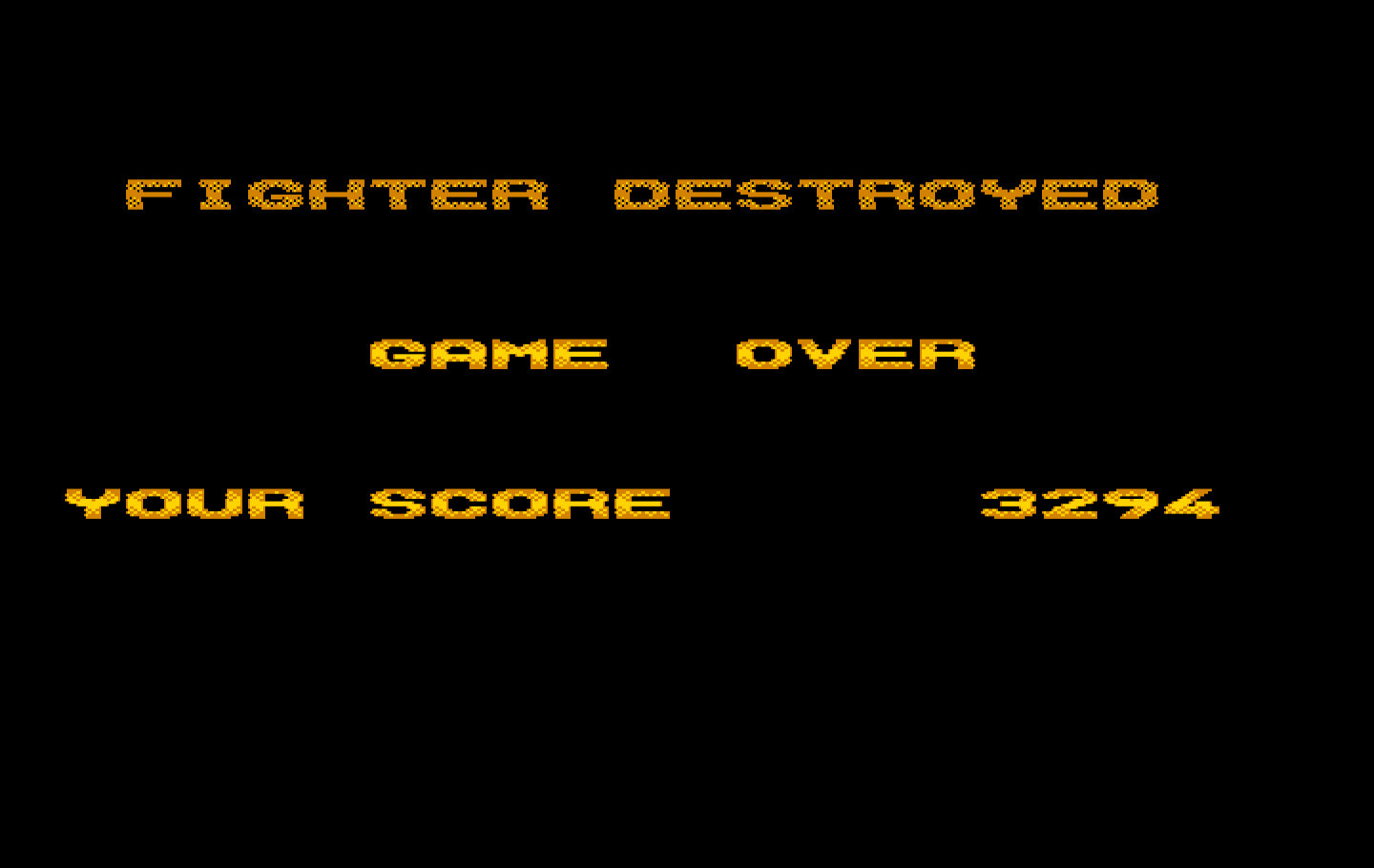 Revenge of Defender IBM PC/Compatibles Screenshot: Game over.