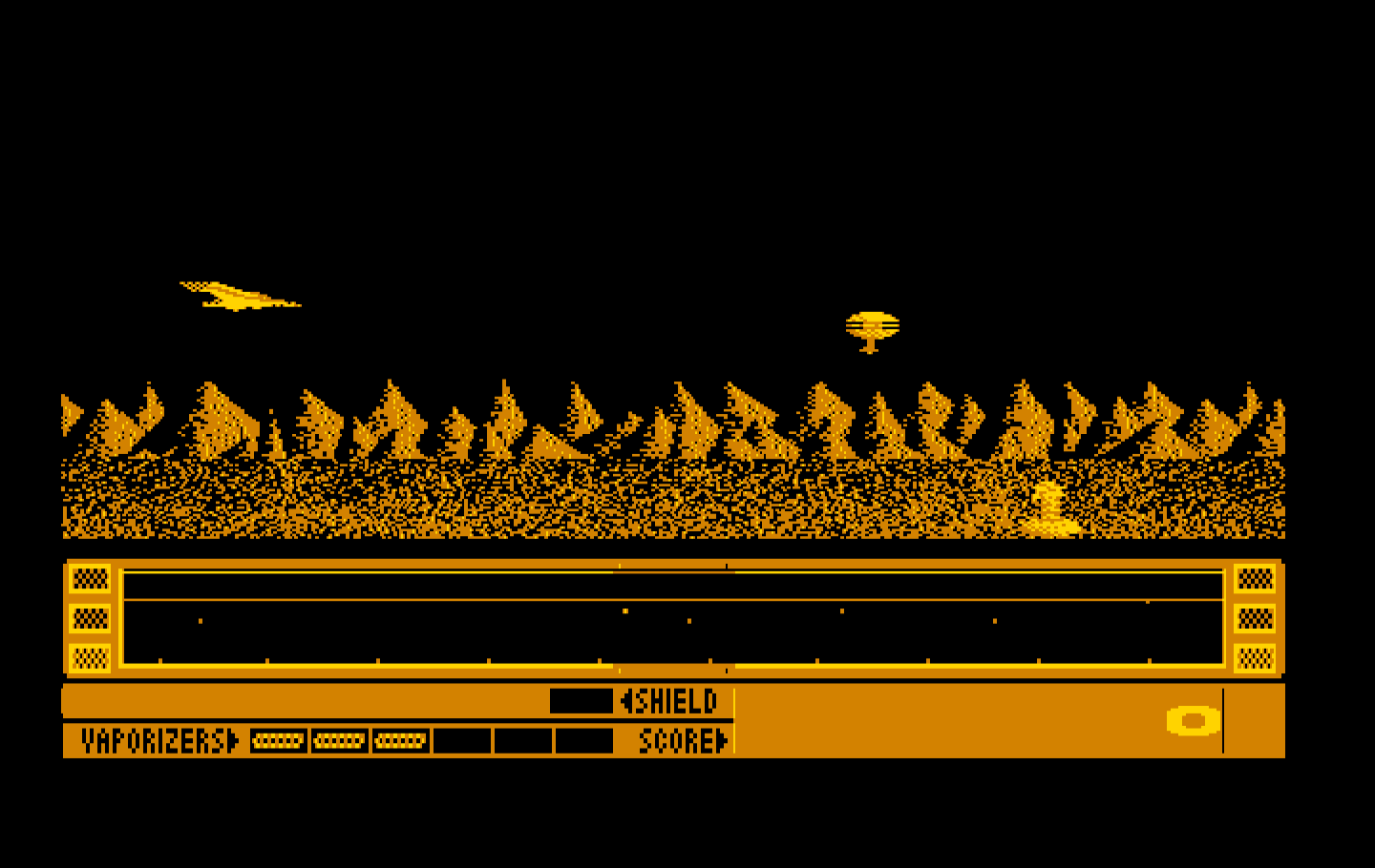 Revenge of Defender IBM PC/Compatibles Screenshot: Game start.