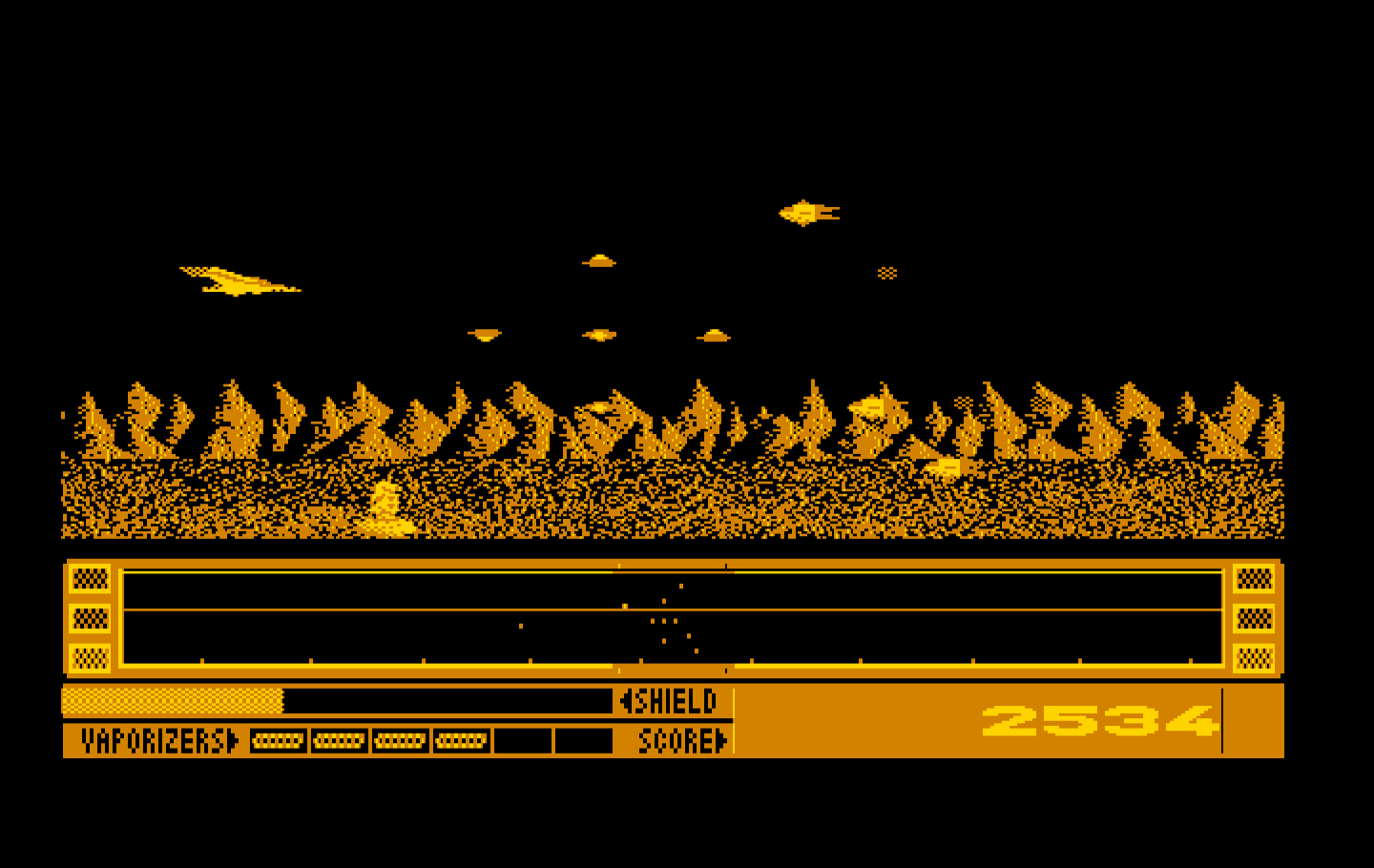 Revenge of Defender IBM PC/Compatibles Screenshot: Varied enemies attacking!
