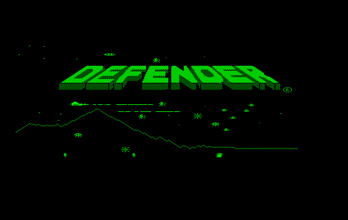 Revenge of Defender IBM PC/Compatibles Screenshot: Title screen 1.