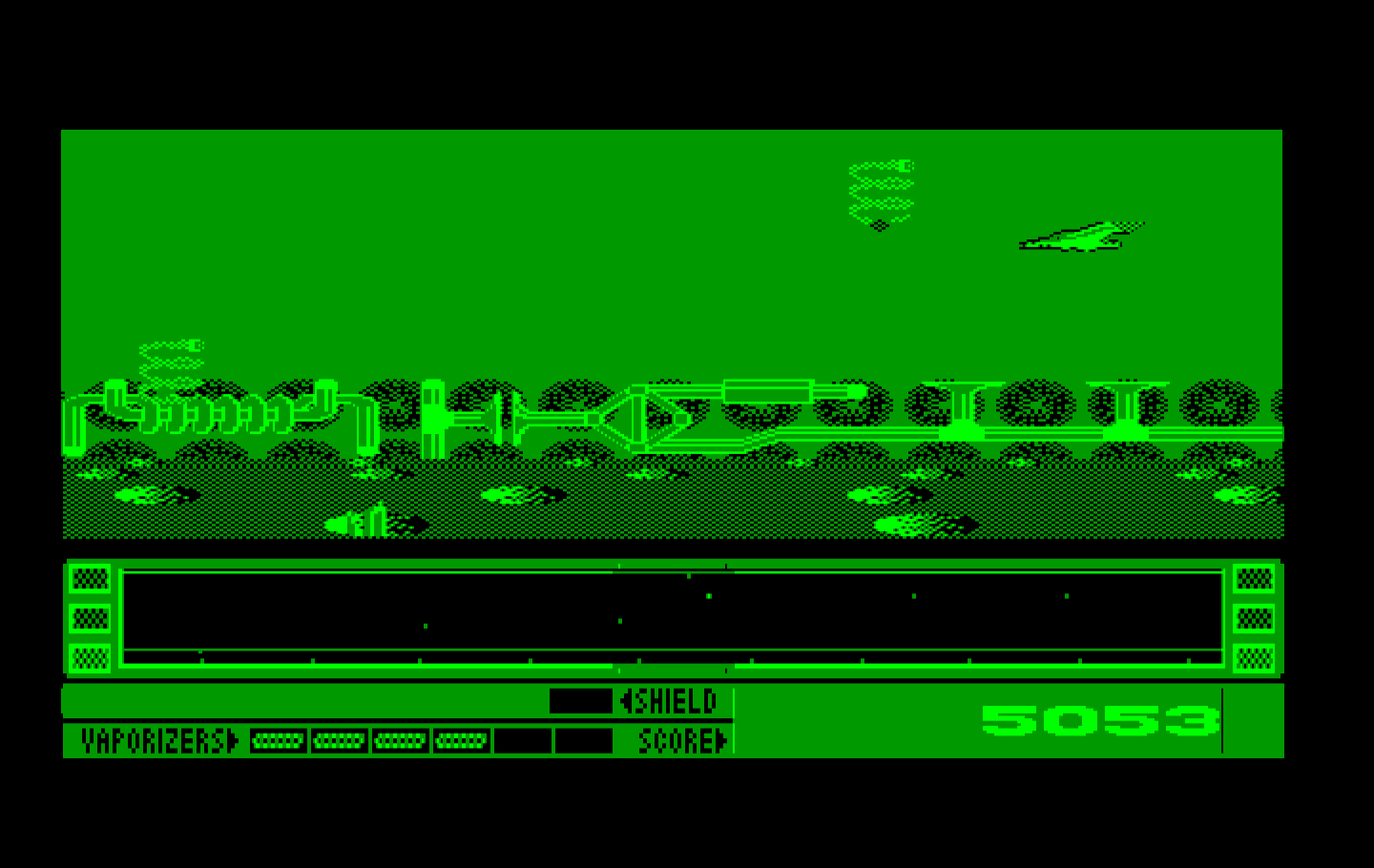 Revenge of Defender IBM PC/Compatibles Screenshot: Watch out for these bouncing springs...