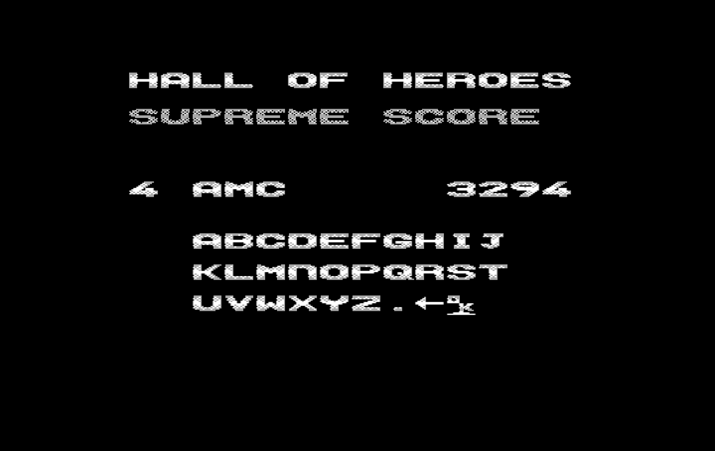 Revenge of Defender IBM PC/Compatibles Screenshot: Entering a high score.