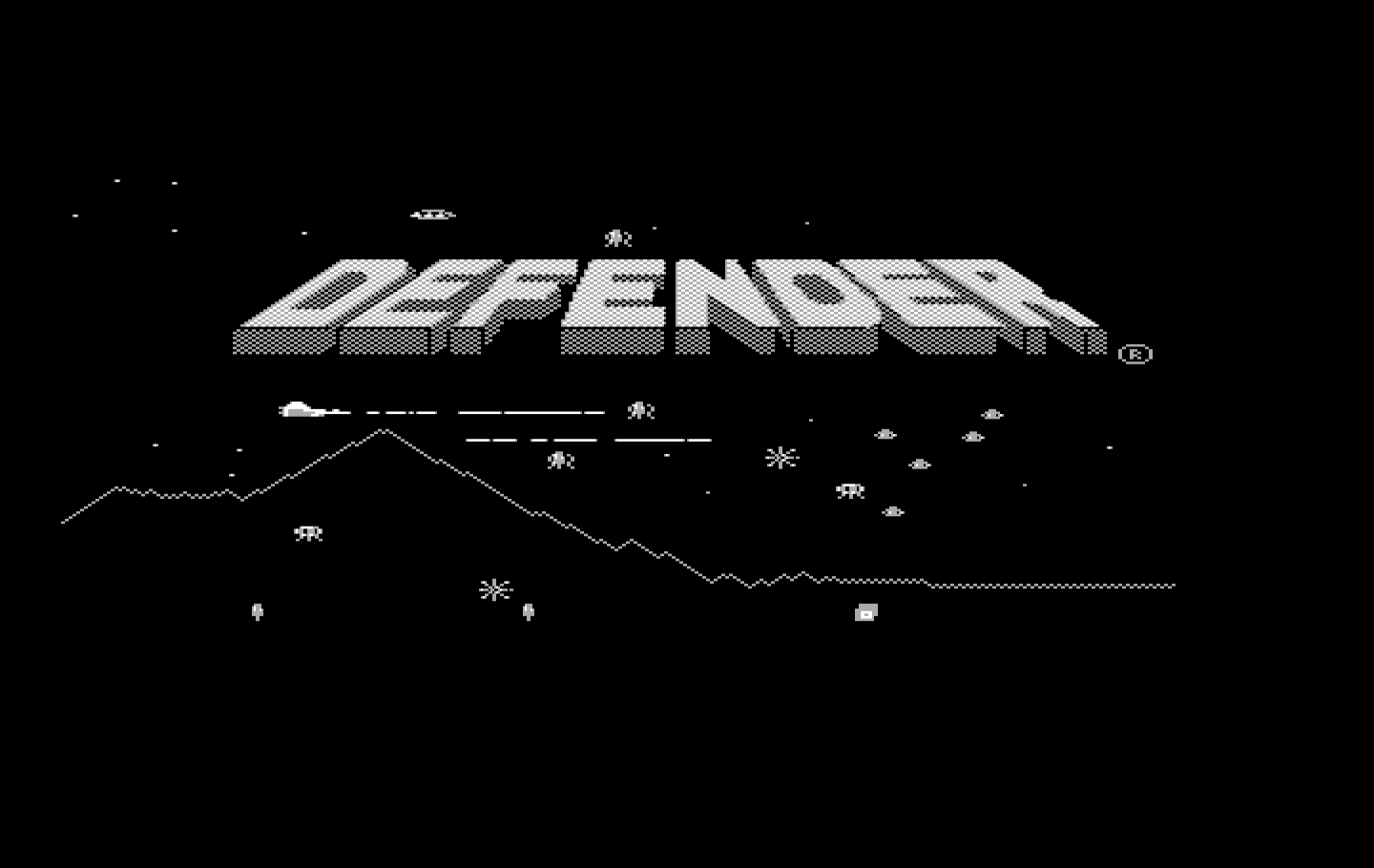 Revenge of Defender IBM PC/Compatibles Screenshot: Title screen 1.