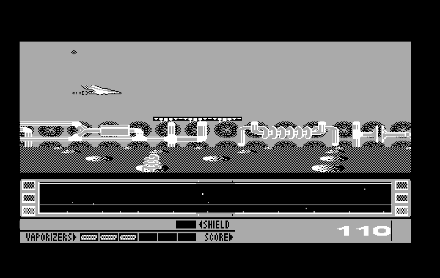 Revenge of Defender IBM PC/Compatibles Screenshot: Start of the fourth level.