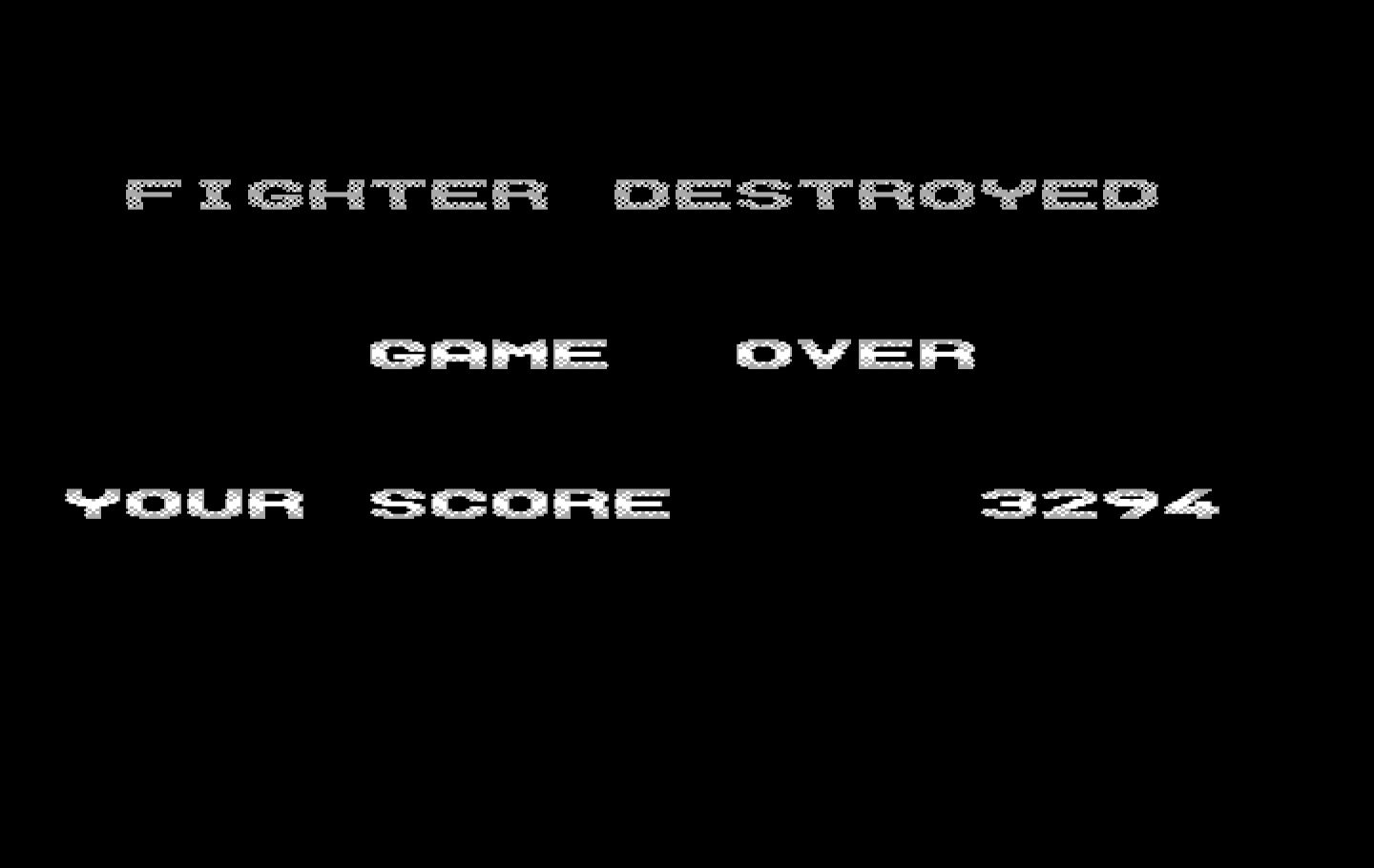 Revenge of Defender IBM PC/Compatibles Screenshot: Game over.