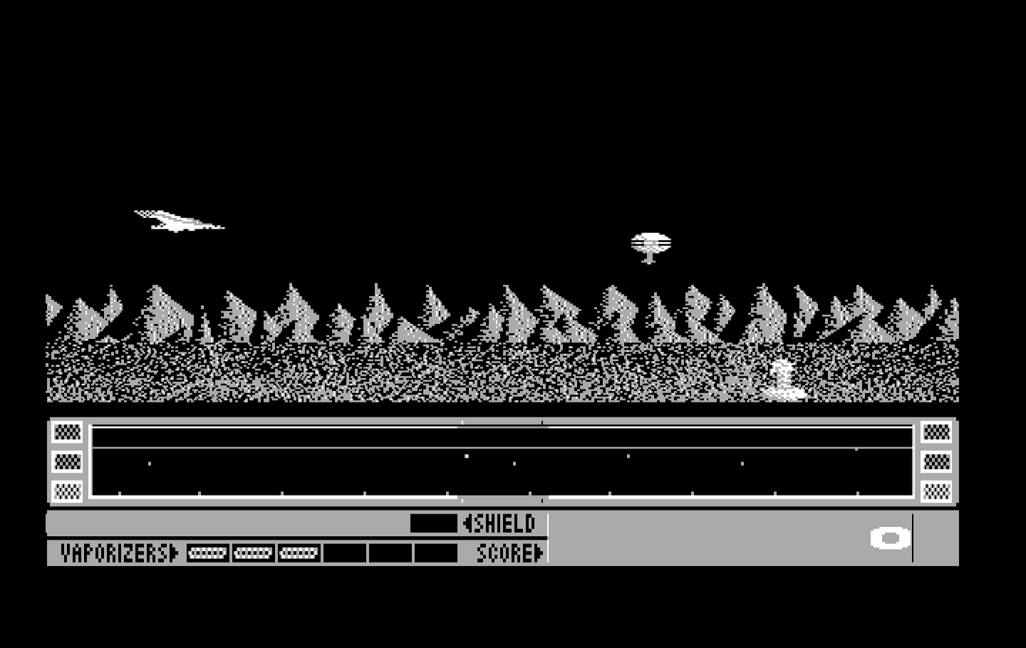 Revenge of Defender IBM PC/Compatibles Screenshot: Game start.