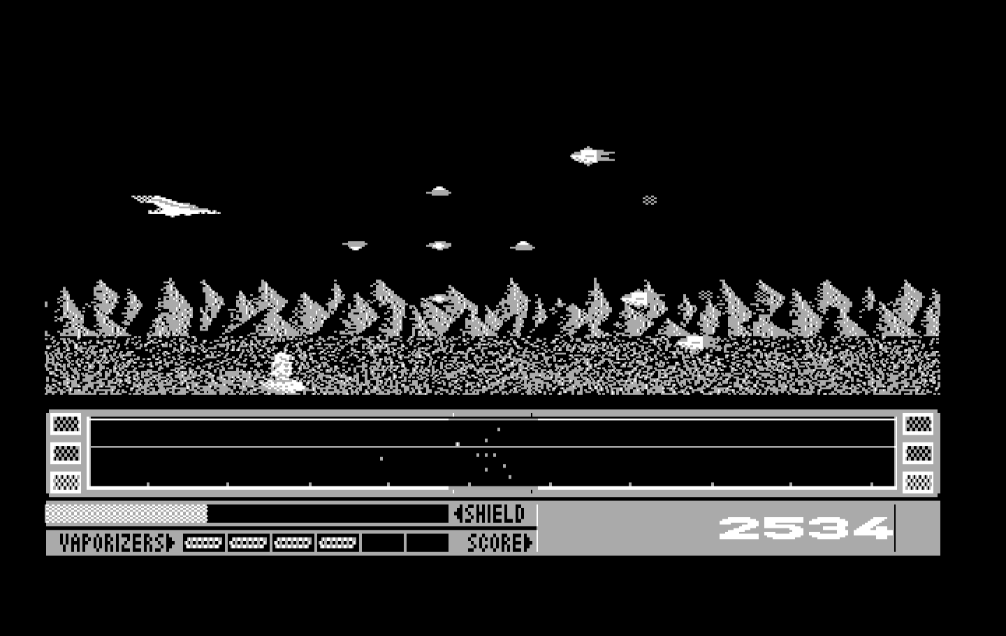 Revenge of Defender IBM PC/Compatibles Screenshot: Varied enemies attacking!