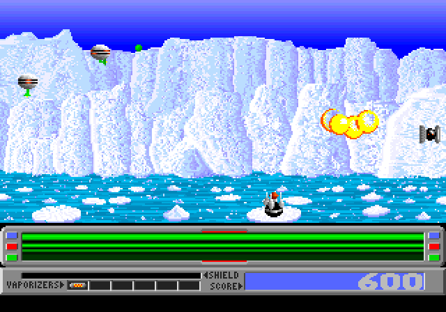 Revenge of Defender Amiga Screenshot: I've been destroyed!