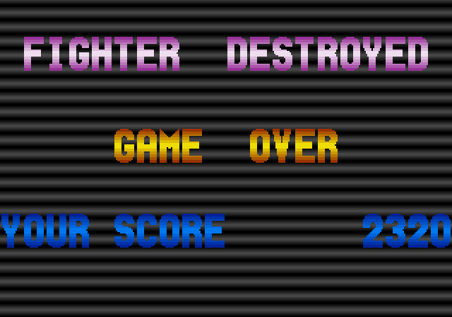 Revenge of Defender Amiga Screenshot: Game over.