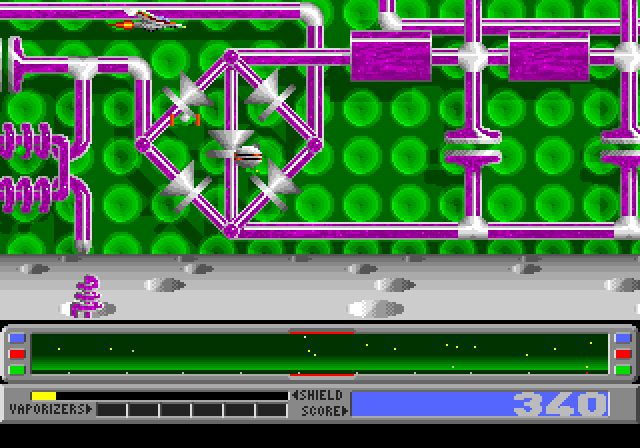 Revenge of Defender Amiga Screenshot: Incoming opponents...