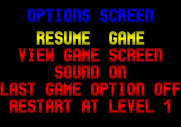 Revenge of Defender for Amiga - Main game menu.