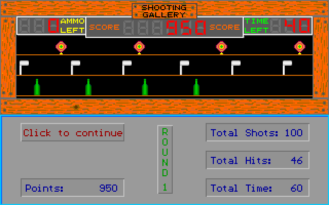 Shooting Gallery IBM PC/Compatibles Screenshot: The results of this round...