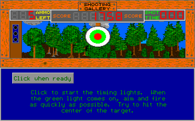 Shooting Gallery IBM PC/Compatibles Screenshot: The quick draw challenge!