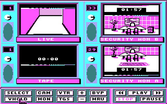 Hacker II: The Doomsday Papers IBM PC/Compatibles Screenshot: Dealing with some vertical hold problems