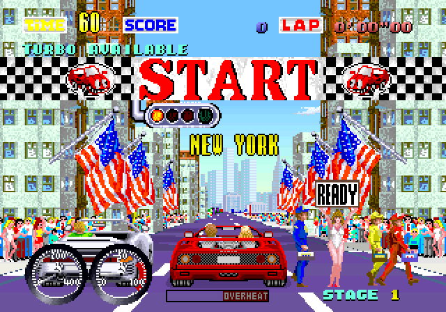 Turbo OutRun Arcade Screenshot: Get ready to start!