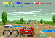 Turbo OutRun for Arcade - Dirt, water, and other road hazards are new to Turbo OutRun.