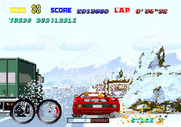 Turbo OutRun for Arcade - Caught between a truck and some buildings!