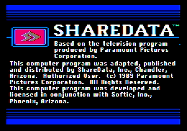 Wipeout Apple II Screenshot: Copyright screen.