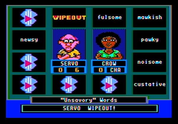 Wipeout Apple II Screenshot: Player one Wipeout!
