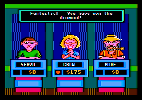 Wipeout Apple II Screenshot: Fantastic! You won the diamond!