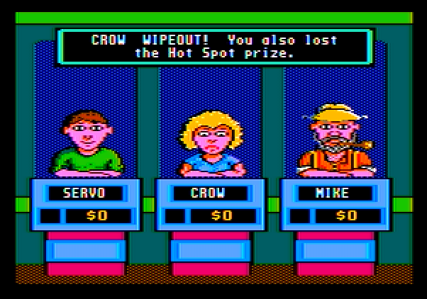Wipeout Apple II Screenshot: Don't wipeout, or you lose everything...