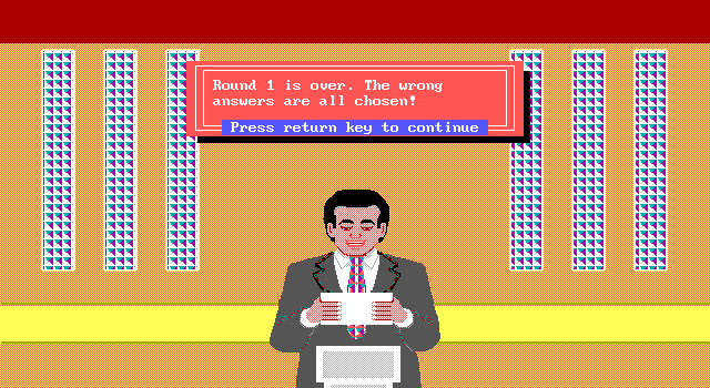 Wipeout IBM PC/Compatibles Screenshot: Round 1 is over.