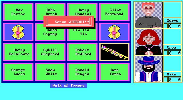 Wipeout IBM PC/Compatibles Screenshot: Player one Wipeout!
