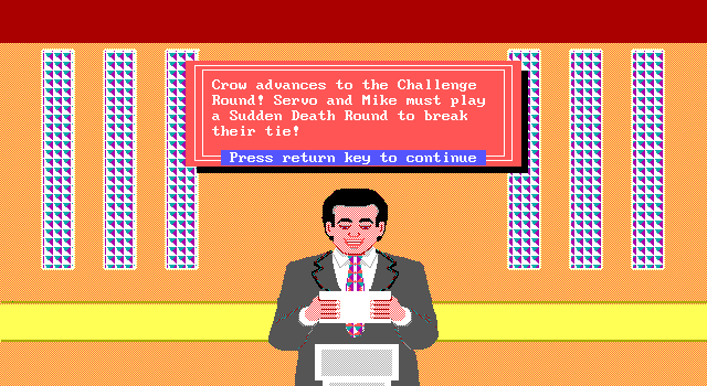 Wipeout IBM PC/Compatibles Screenshot: Ready for sudden death?
