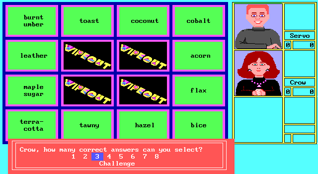 Wipeout IBM PC/Compatibles Screenshot: Betting on the challenge round.