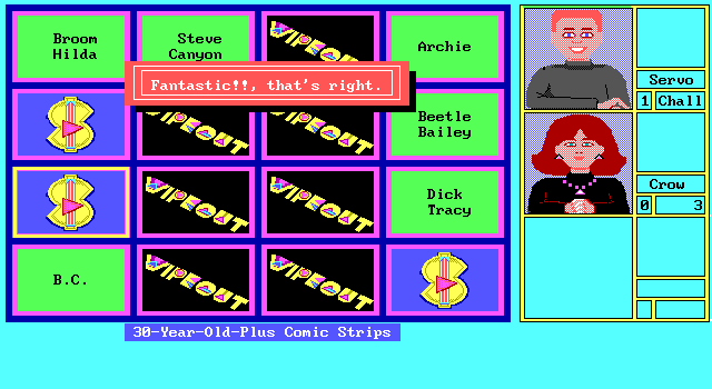 Wipeout IBM PC/Compatibles Screenshot: That's the right answer!