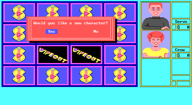 Wipeout IBM PC/Compatibles Screenshot: Setting up the players.