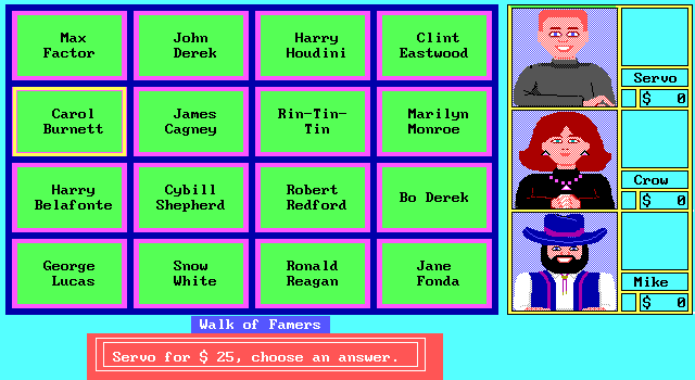 Wipeout IBM PC/Compatibles Screenshot: Who is on the walk of fame?