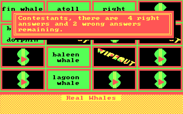 Wipeout IBM PC/Compatibles Screenshot: Four right answers remain.