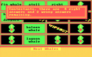 Wipeout for IBM PC/Compatibles - Four right answers remain.