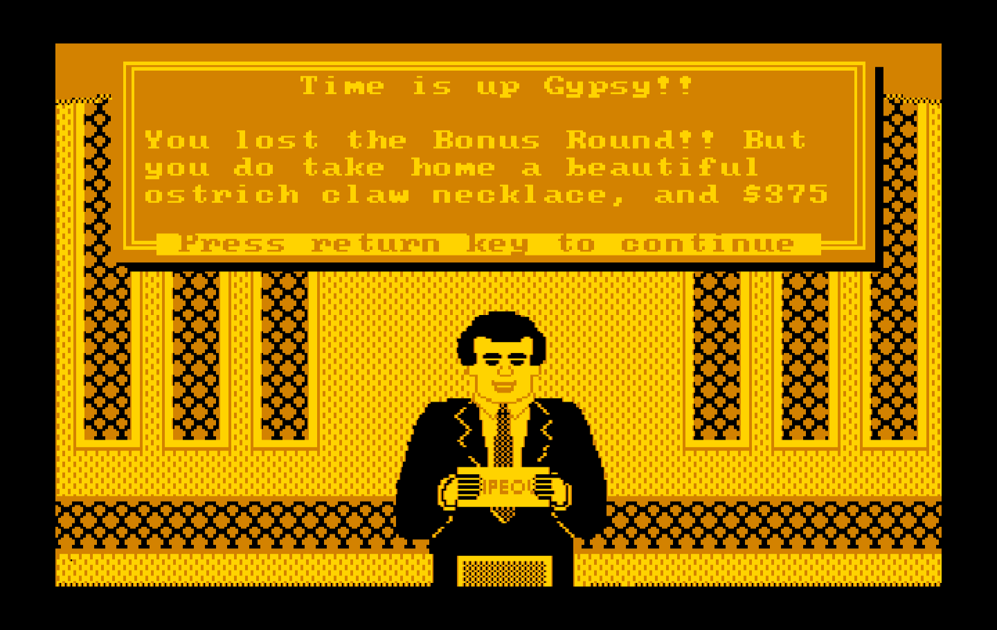 Wipeout IBM PC/Compatibles Screenshot: Time is up!