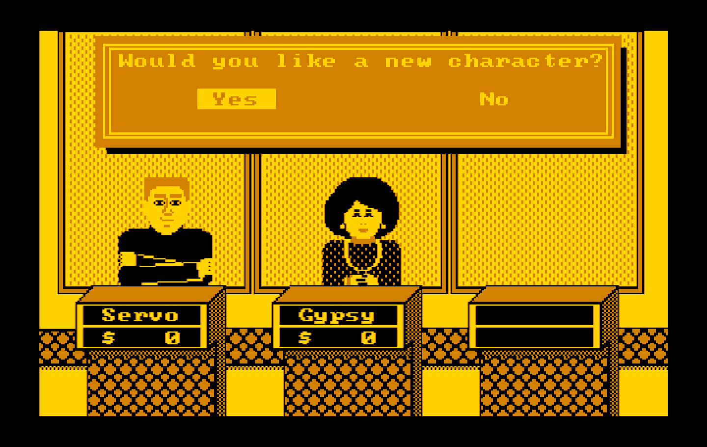 Wipeout IBM PC/Compatibles Screenshot: Setting up the players.