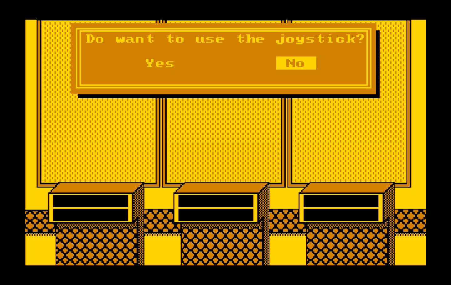 Wipeout IBM PC/Compatibles Screenshot: Play with keyboard or joystick?