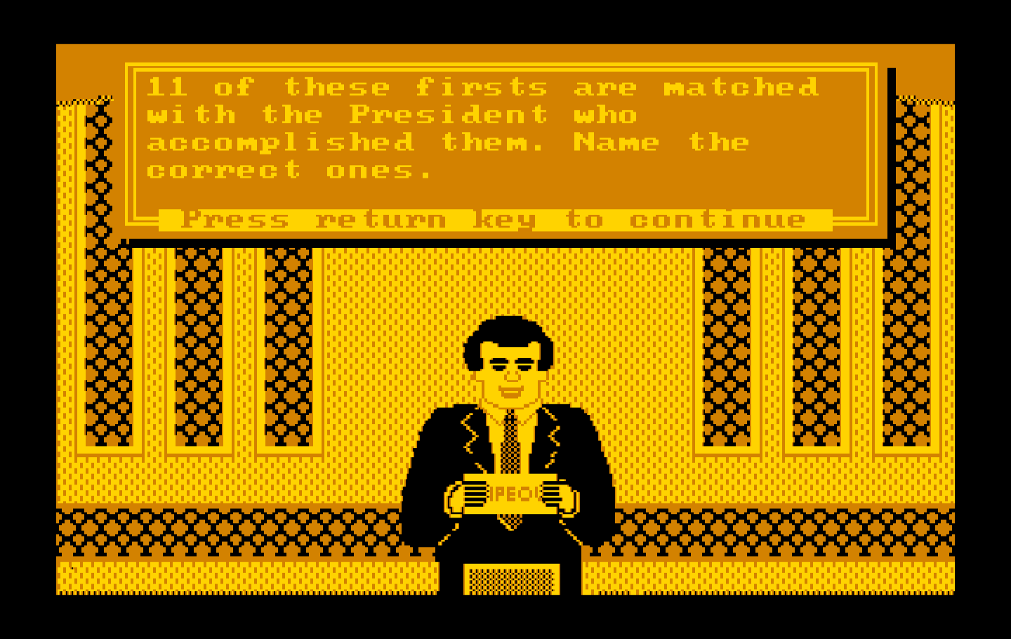 Wipeout IBM PC/Compatibles Screenshot: Here's the question.