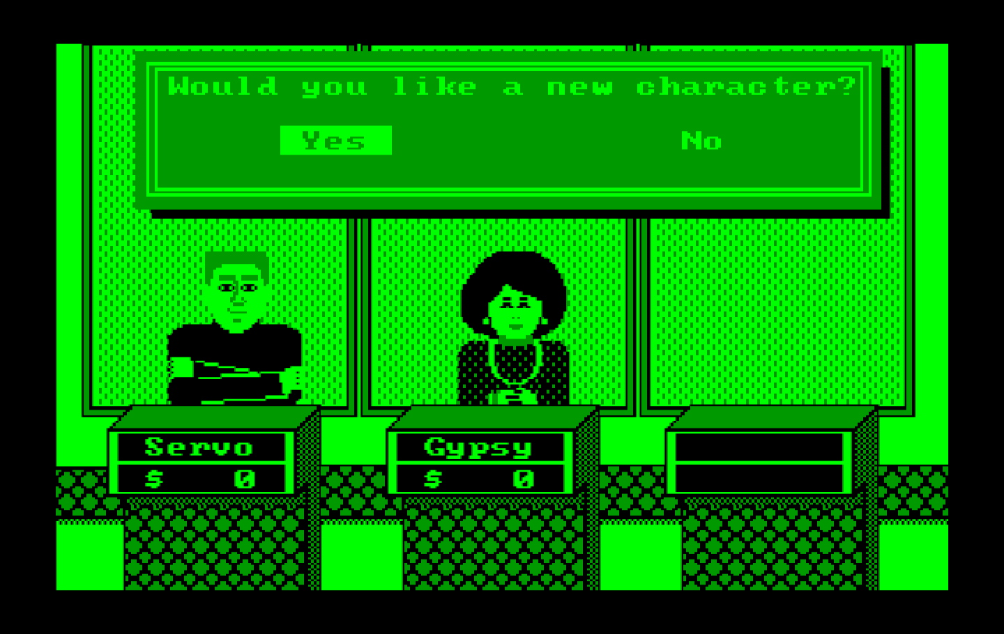 Wipeout IBM PC/Compatibles Screenshot: Setting up the players.