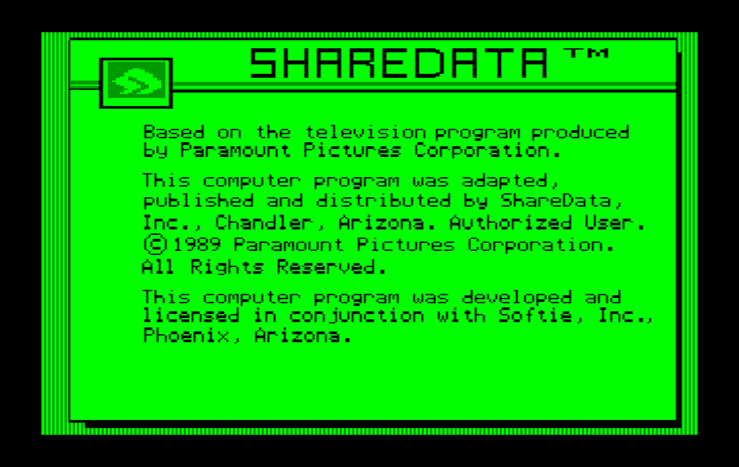 Wipeout IBM PC/Compatibles Screenshot: Copyright screen.