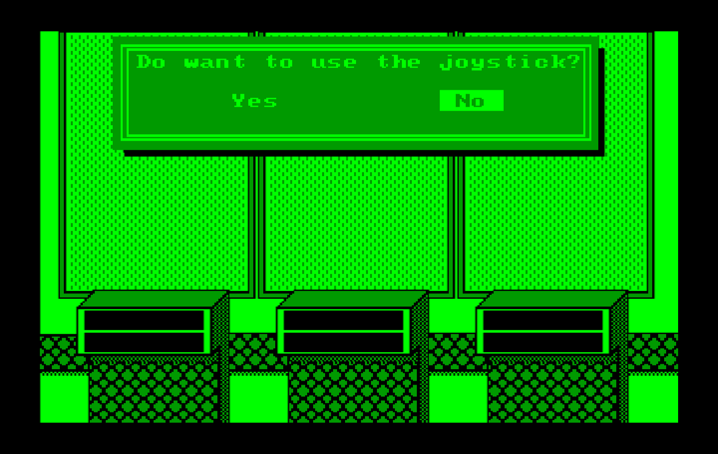 Wipeout IBM PC/Compatibles Screenshot: Play with keyboard or joystick?