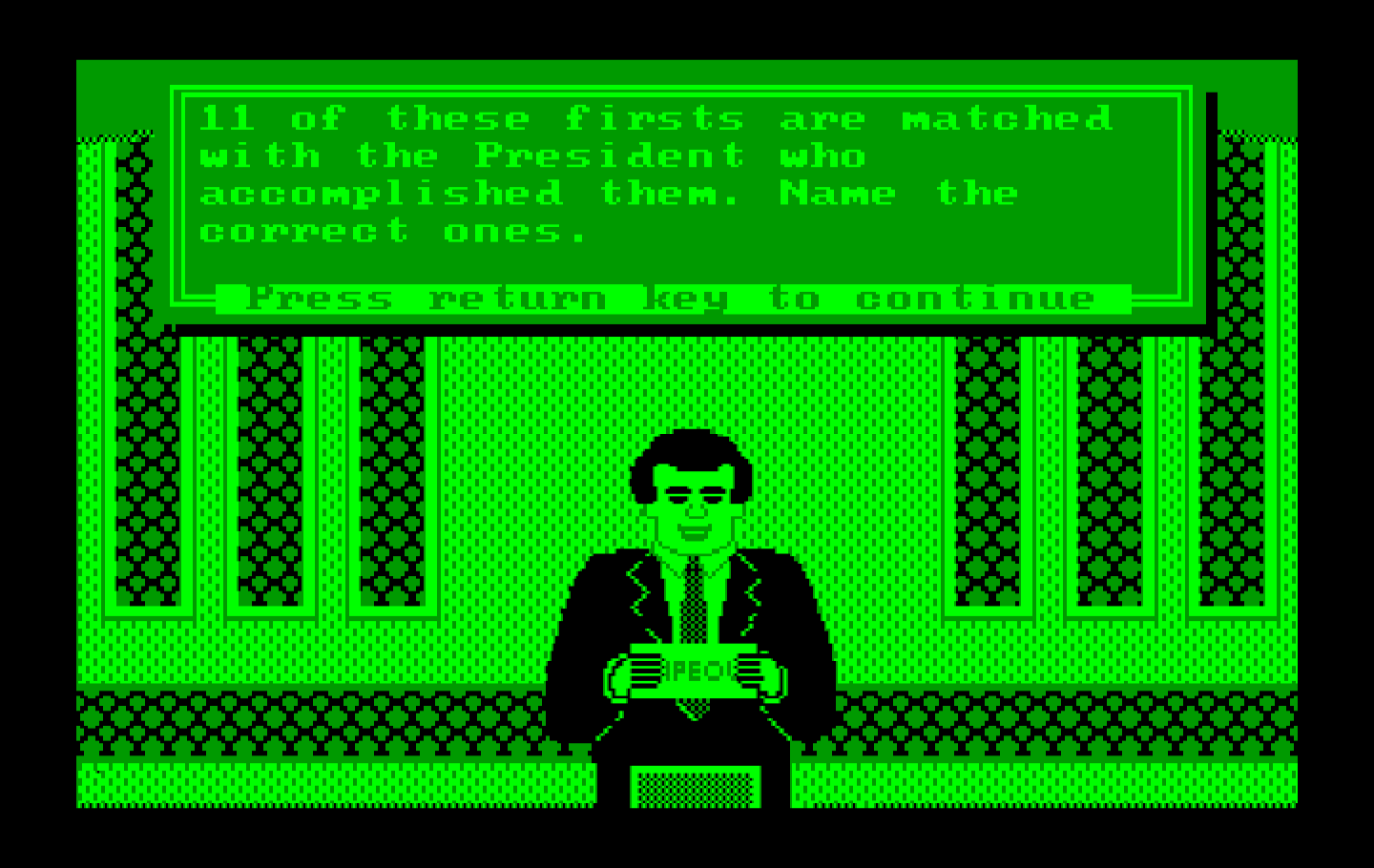 Wipeout IBM PC/Compatibles Screenshot: Here's the question.